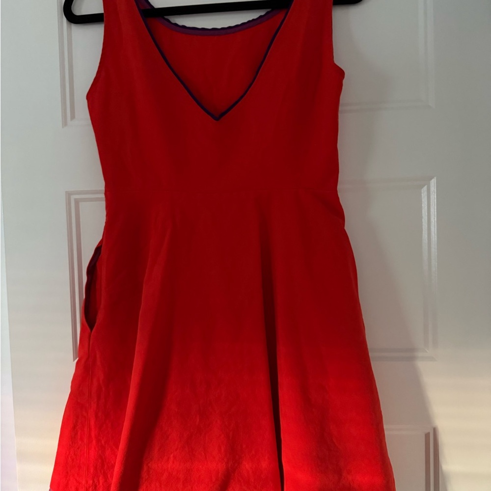 Zara Red Dress with Black and Purple Details